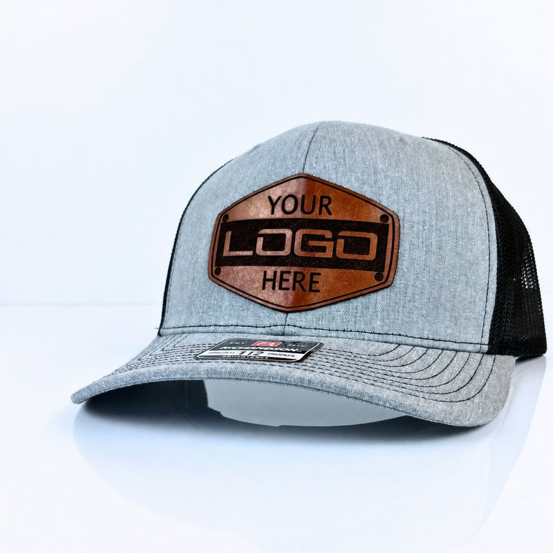 Custom leather patch trucker hats