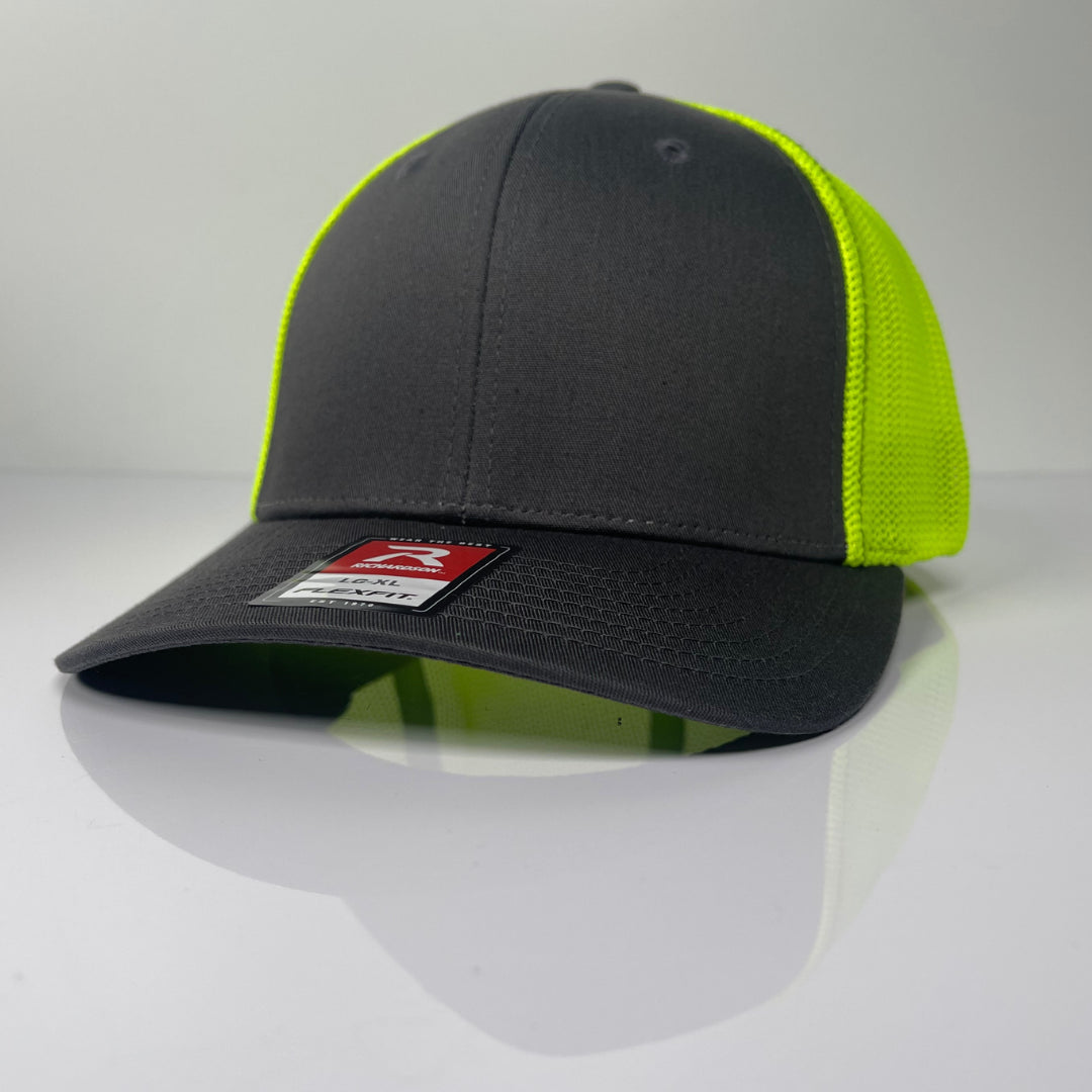 Fitted Hat For Men - Charcoal / Neon Yellow image