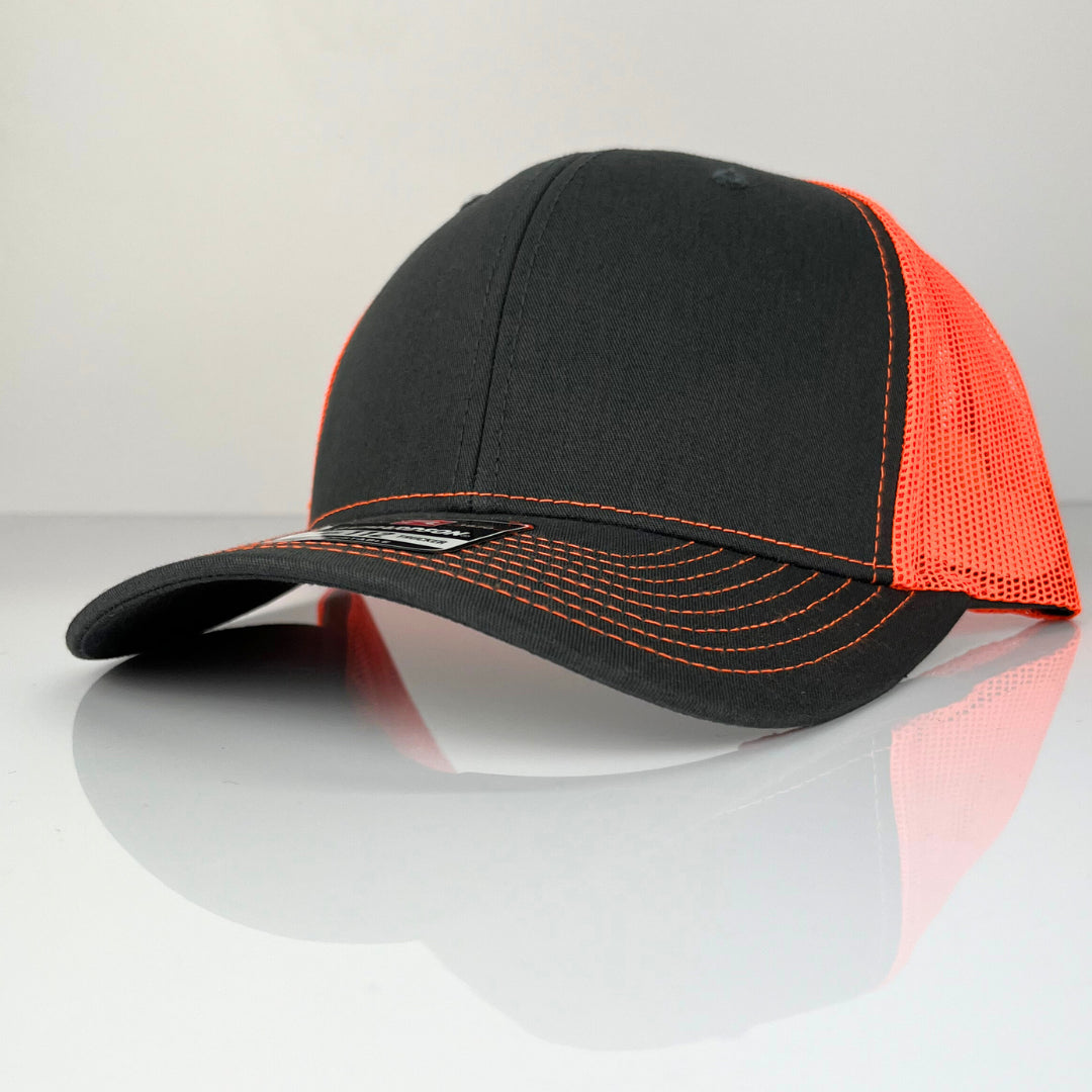 Custom Trucker Hat - Charcoal / Neon Orange image