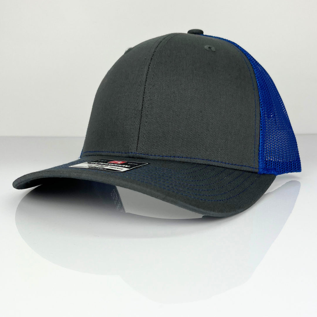 Custom Trucker Hat - Charcoal / Royal Blue image