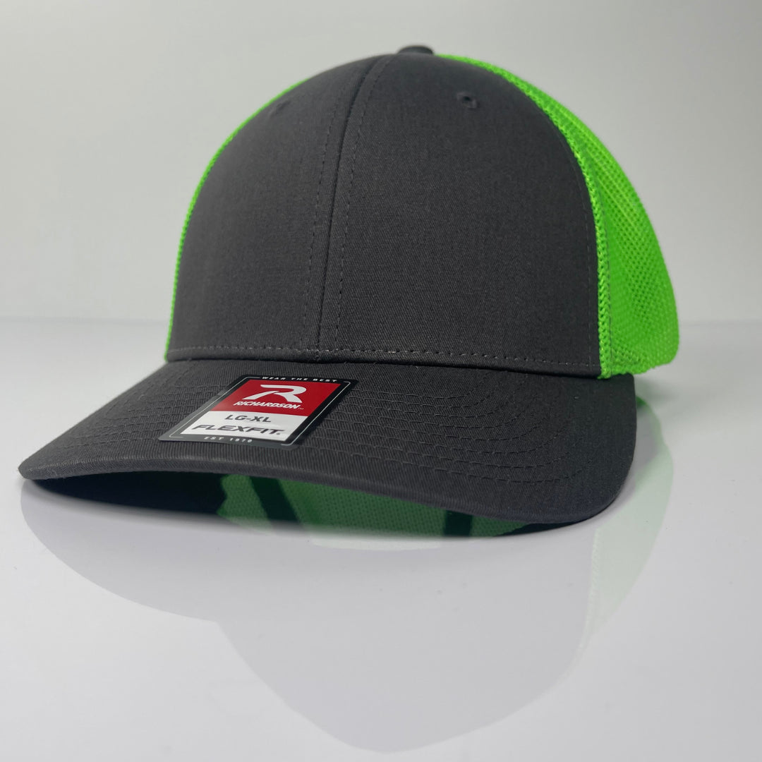 Fitted Hat For Men - Charcoal / Neon Green image