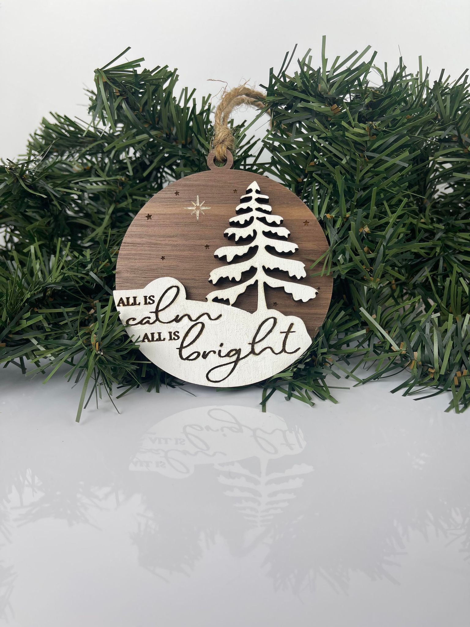 All Is Calm All Is Bright Christmas Ornament image 0