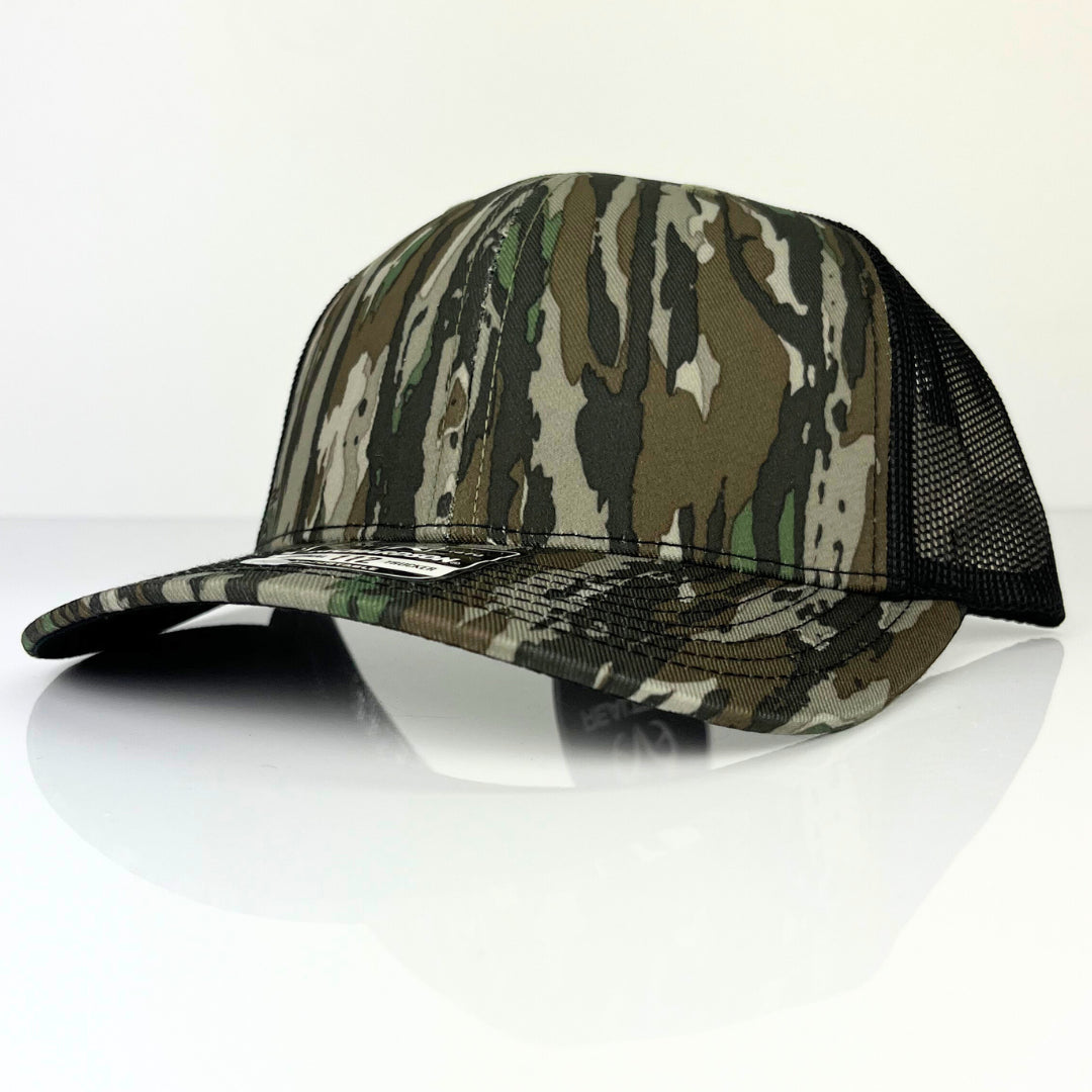 Custom Trucker Hat - Bottomlands Camo / Black image