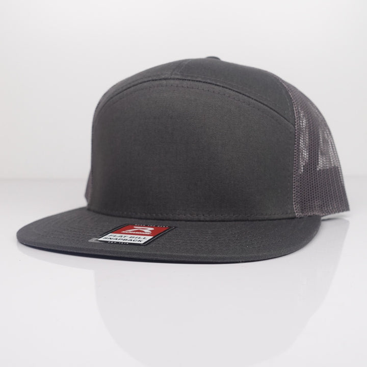 Custom Flat Bill Hat - Richardson 168 shown in Charcoal / Charcoal