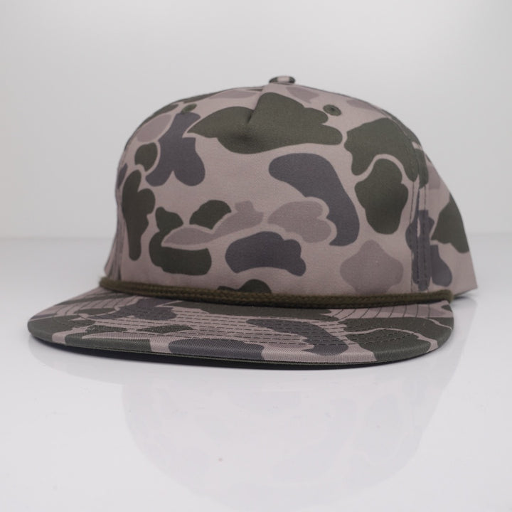 Custom Leather Patch Hat - Richardson 256 shown in Marsh Duck Camo / Olive Green