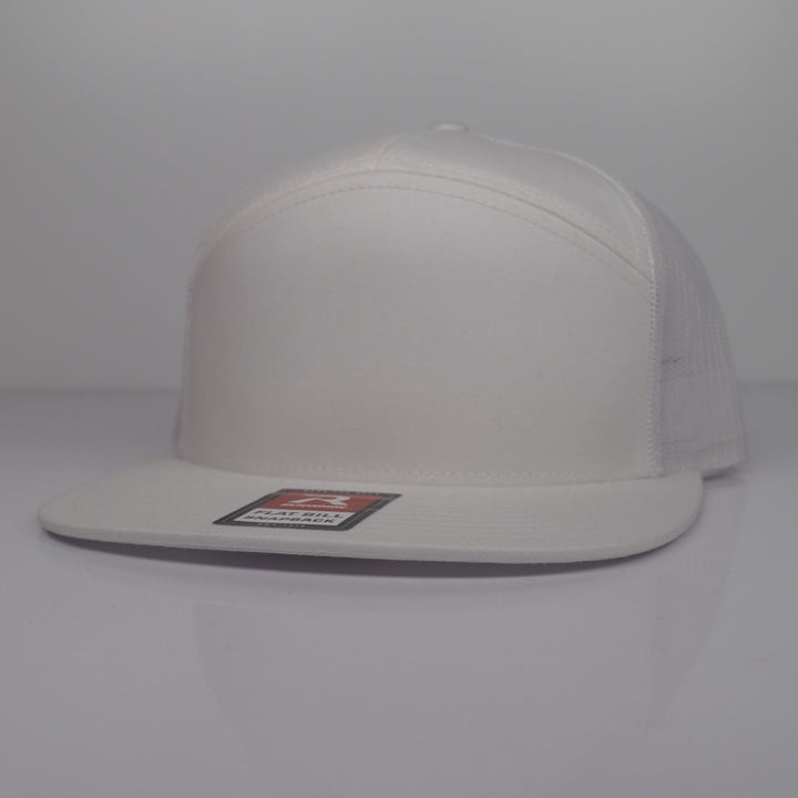 Custom Flat Bill Hat - Richardson 168 shown in White / White