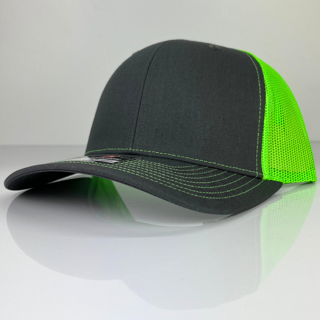 Custom Trucker Hat - Charcoal / Neon Green image