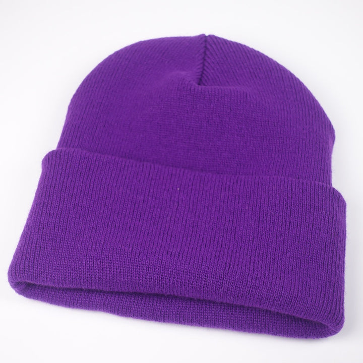Custom Embroidered Beanie - Yupoong 1501KC option shown in Purple