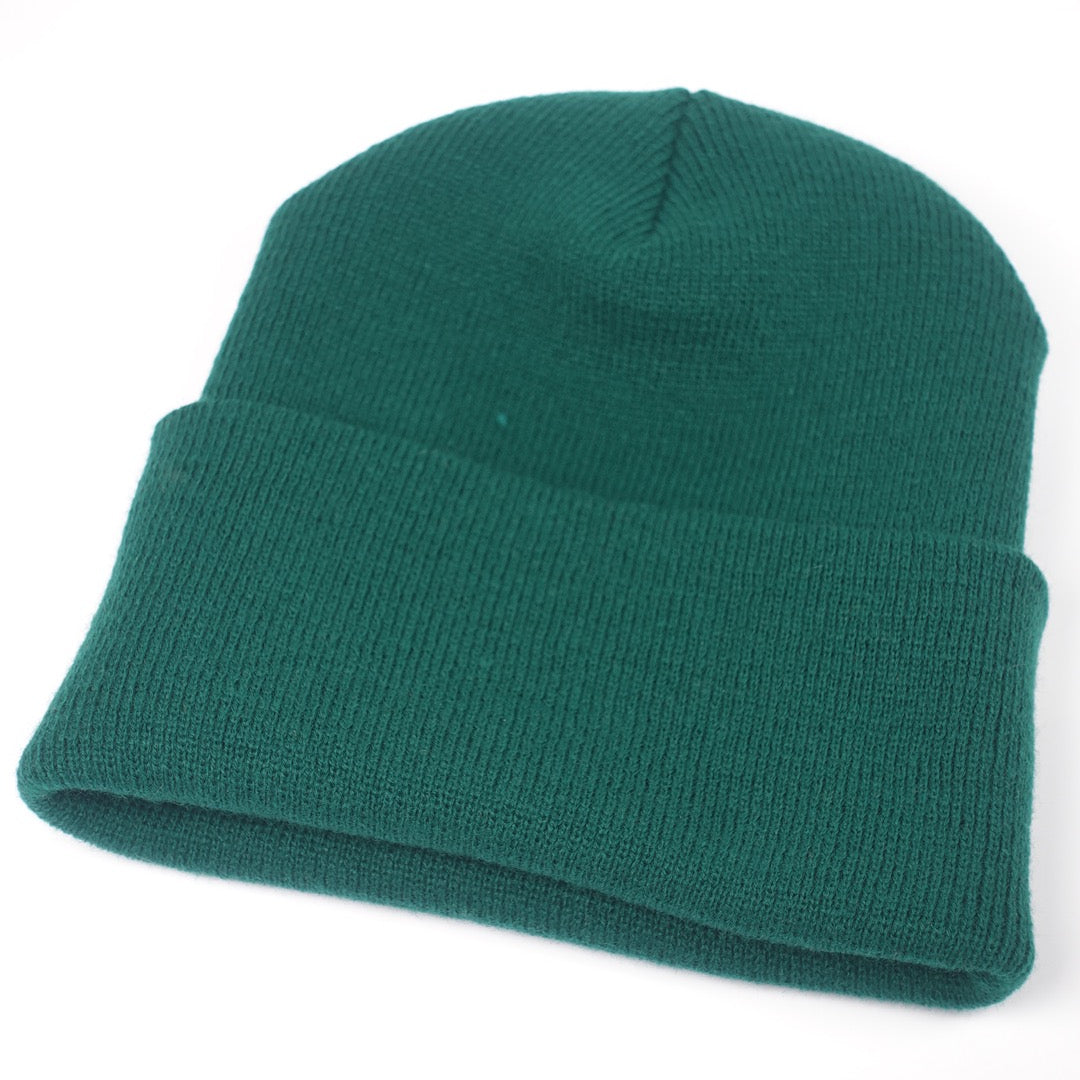 Custom Embroidered Beanie - Yupoong 1501KC option shown in Spruce