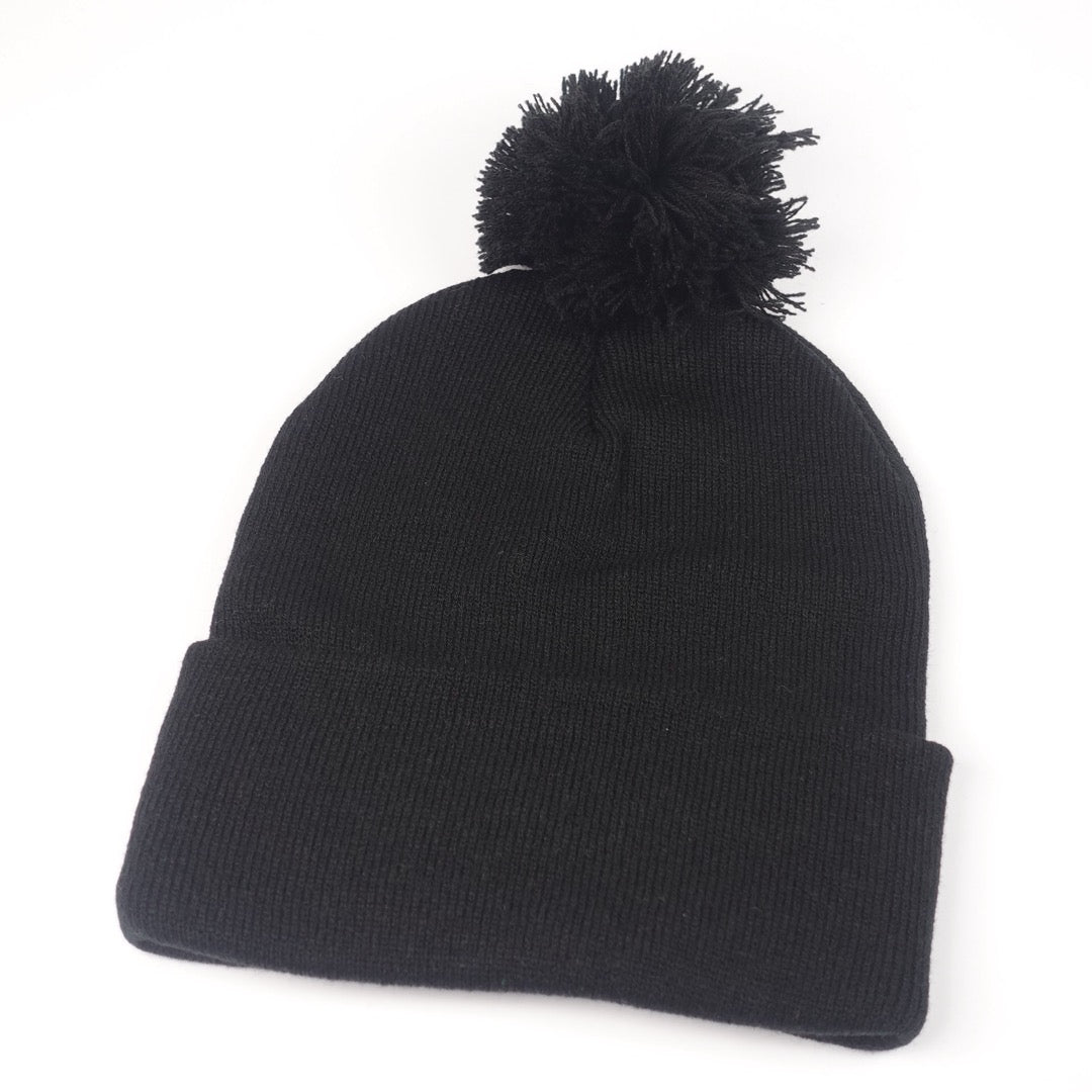 Custom Embroidered Pom Beanie - Sportsman SP15 option shown in Black