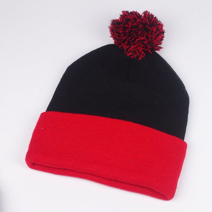 Custom Embroidered Pom Beanie - Sportsman SP15 option shown in Black / Red