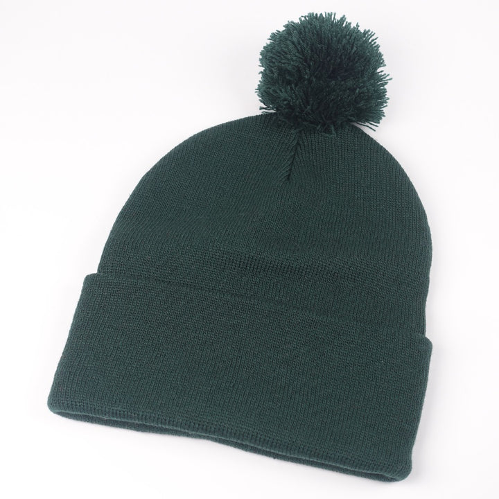Custom Embroidered Pom Beanie - Sportsman SP15 option shown in Forest
