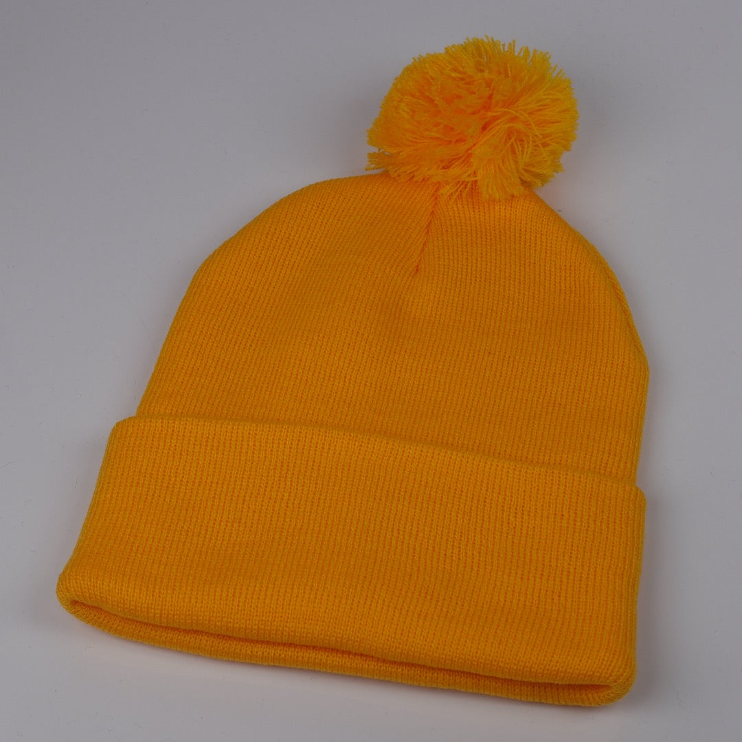 Custom Embroidered Pom Beanie - Sportsman SP15 option shown in Gold