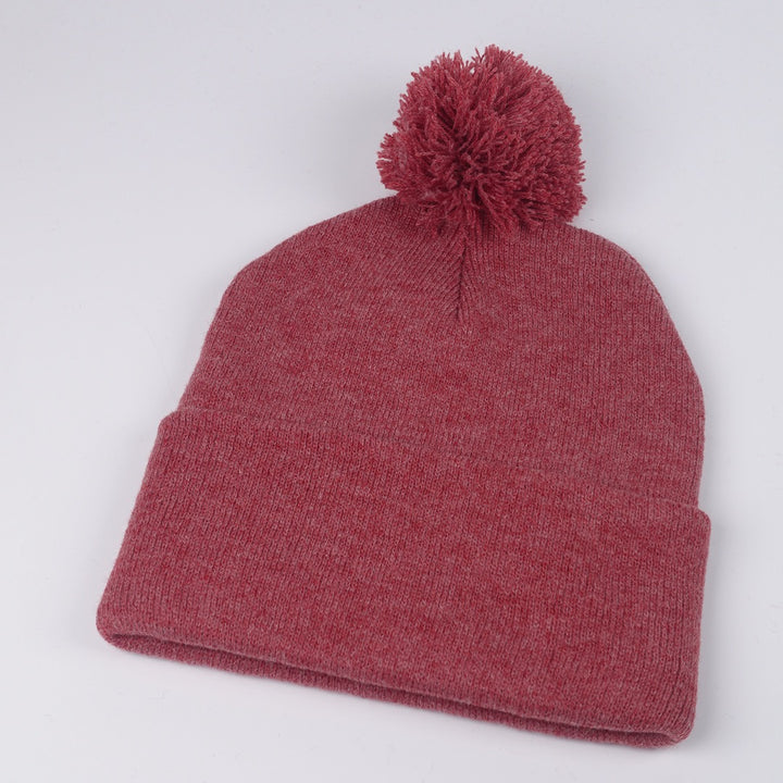 Custom Embroidered Pom Beanie - Sportsman SP15 option shown in Heather / Cardinal