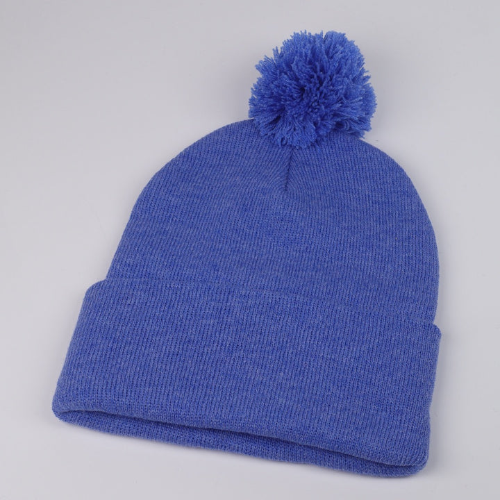Custom Embroidered Pom Beanie - Sportsman SP15 option shown in Heather / Royal