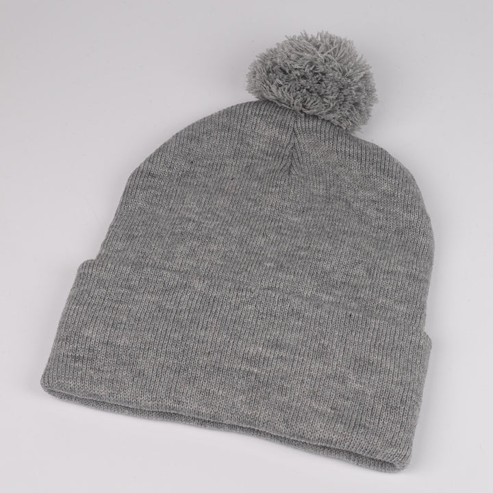 Custom Embroidered Pom Beanie - Sportsman SP15 option shown in Light Heather Grey