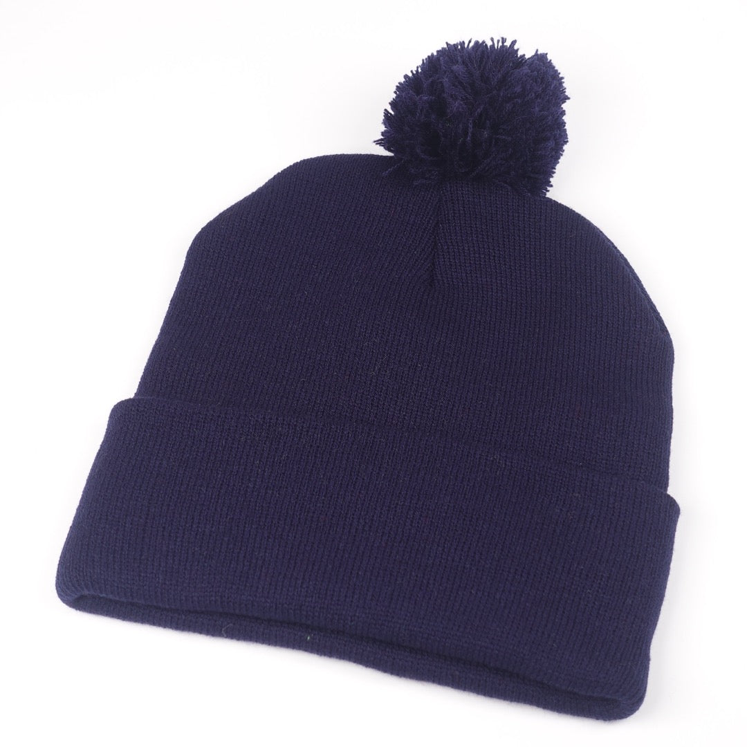 Custom Embroidered Pom Beanie - Sportsman SP15 option shown in Navy