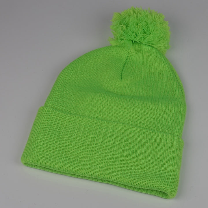 Custom Embroidered Pom Beanie - Sportsman SP15 option shown in Neon Green