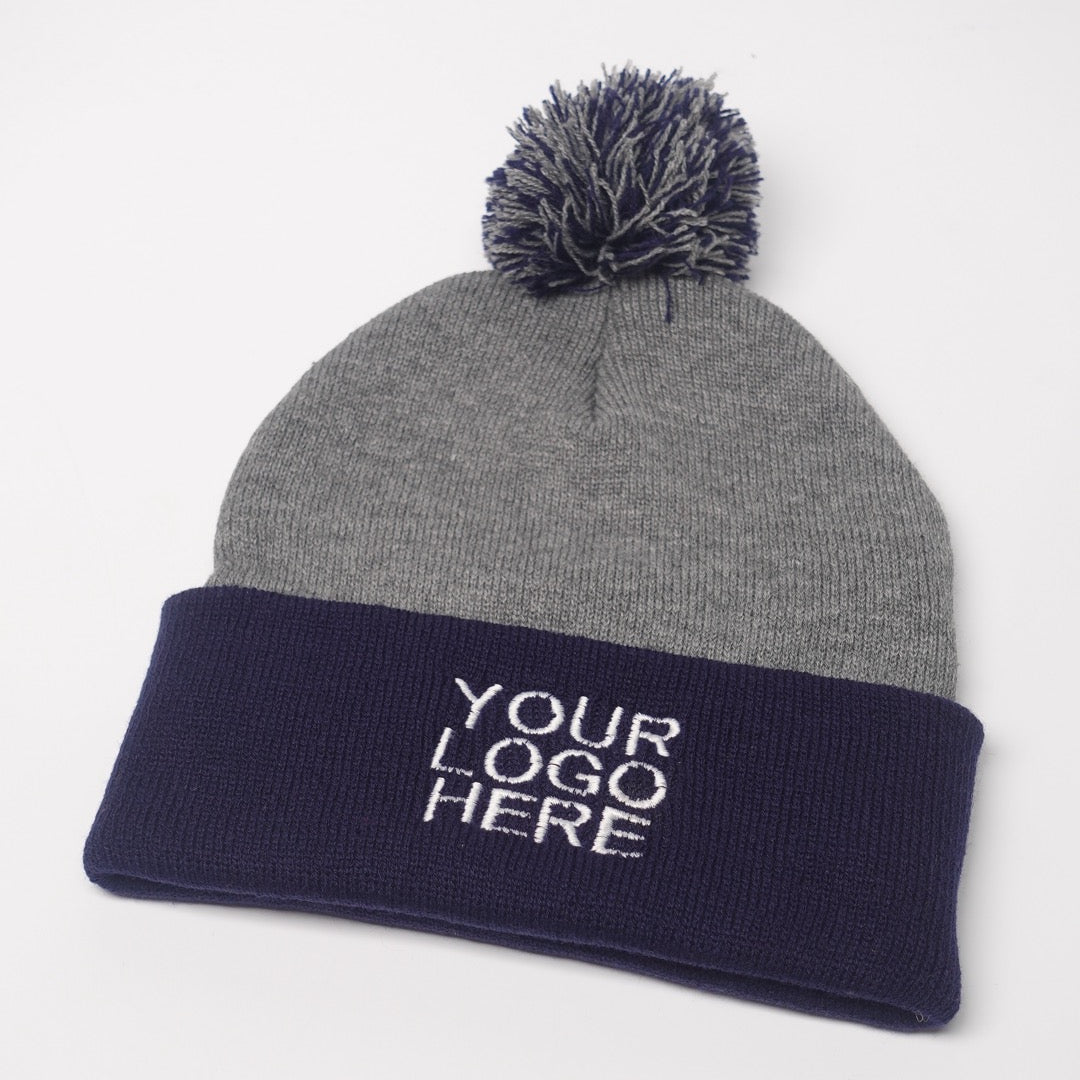 Custom Embroidered Pom Beanie - Sportsman SP15