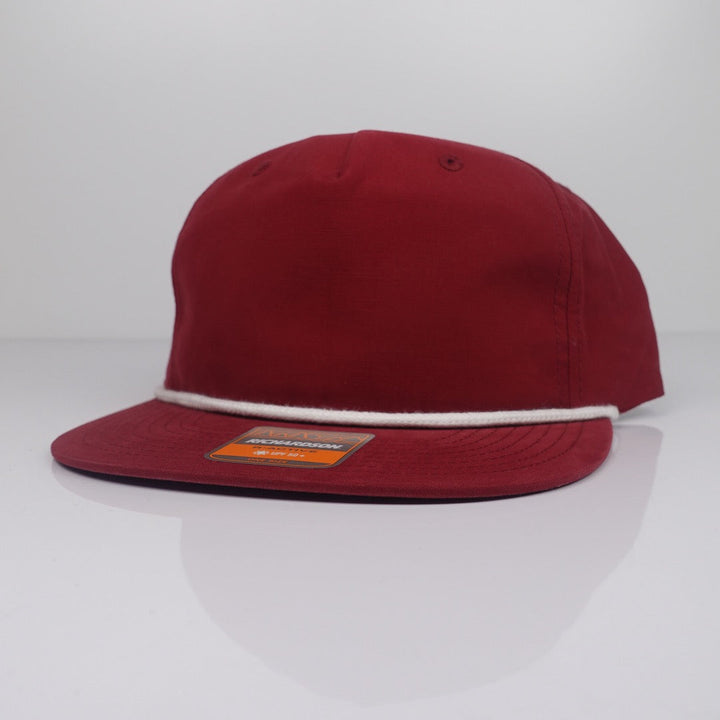 Custom Embroidered Rope Hat - Richardson 256 option shown in Cardinal / White