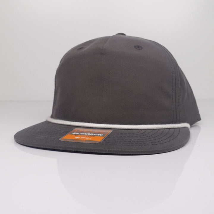 Custom Embroidered Rope Hat - Richardson 256 option shown in Charcoal / White