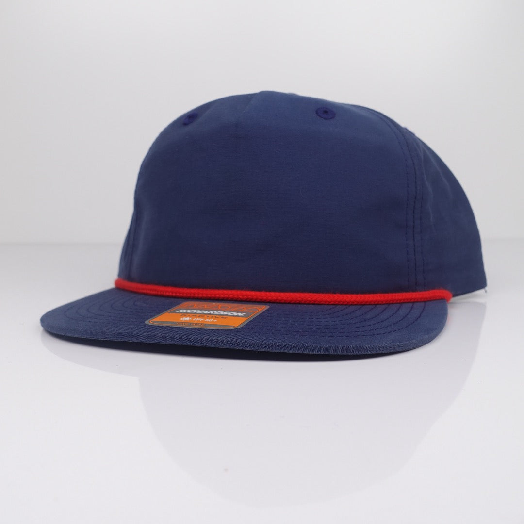 Custom Embroidered Rope Hat - Richardson 256 option shown in Navy / Red
