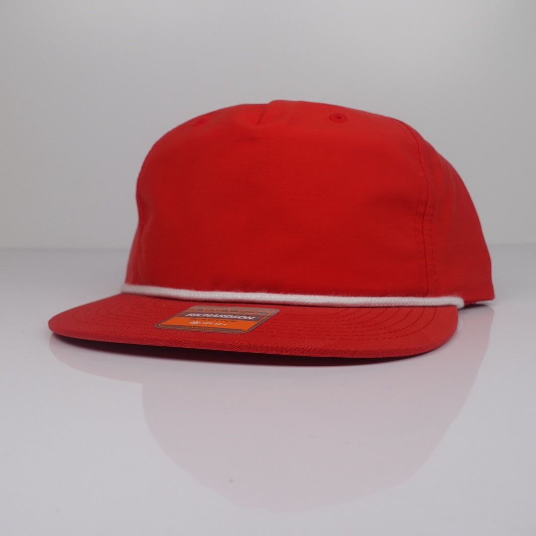 Custom Embroidered Rope Hat - Richardson 256 option shown in Red / White