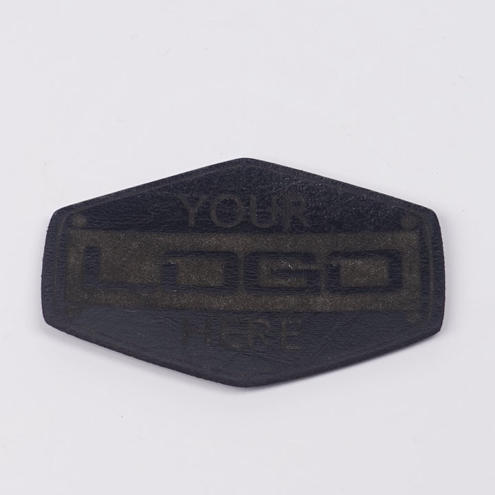Custom Leather Patches for Hats and Gear - Black