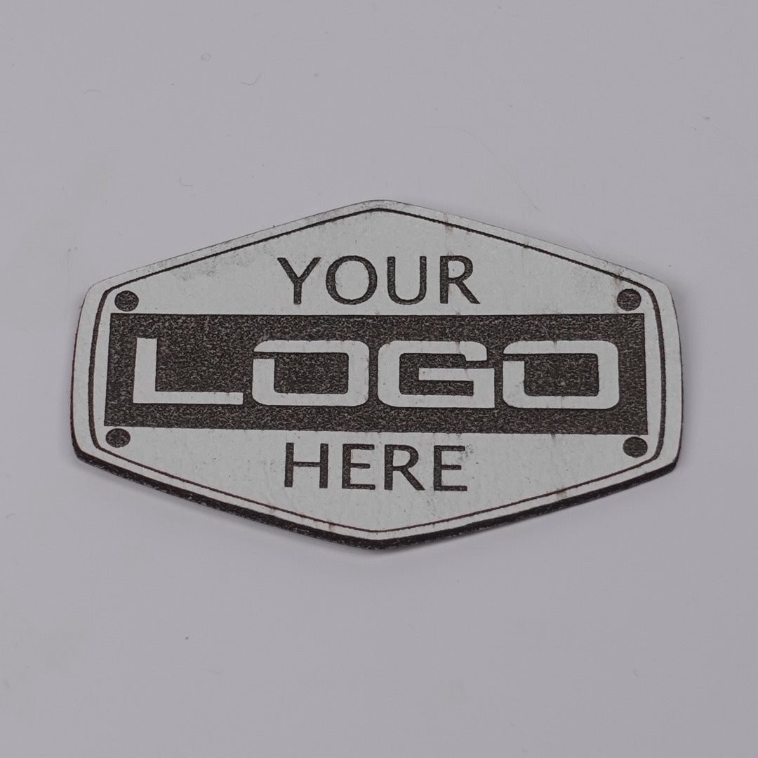 Custom Leather Patches for Hats and Gear - White