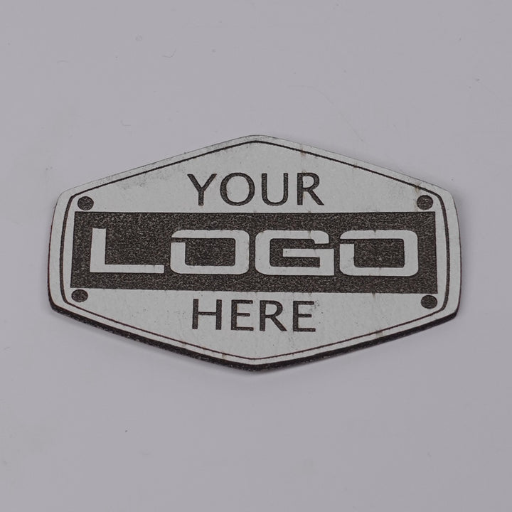 Custom Leather Patches for Hats and Gear - White