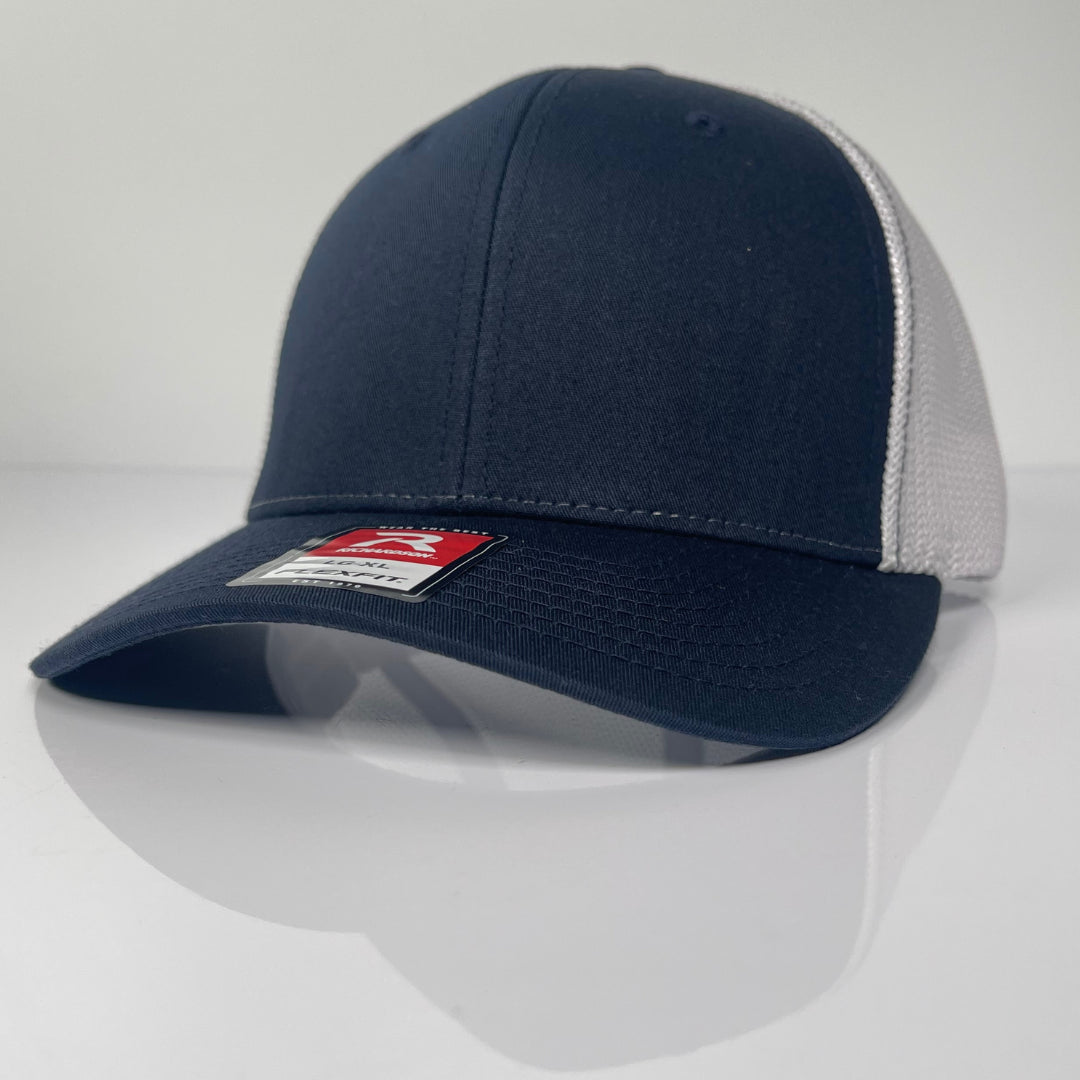 Fitted Hat For Men - Navy / White image