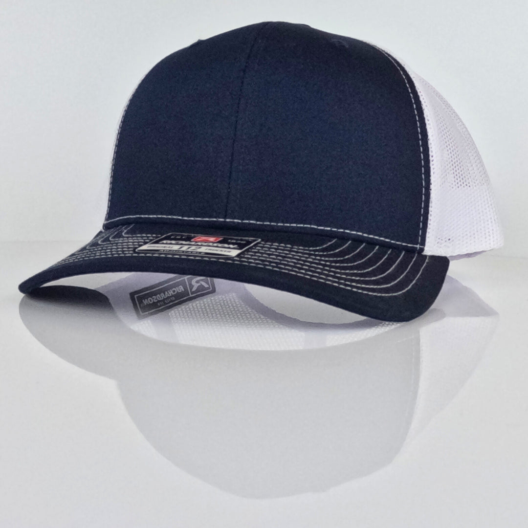 Custom Trucker Hat - Navy Blue / White image