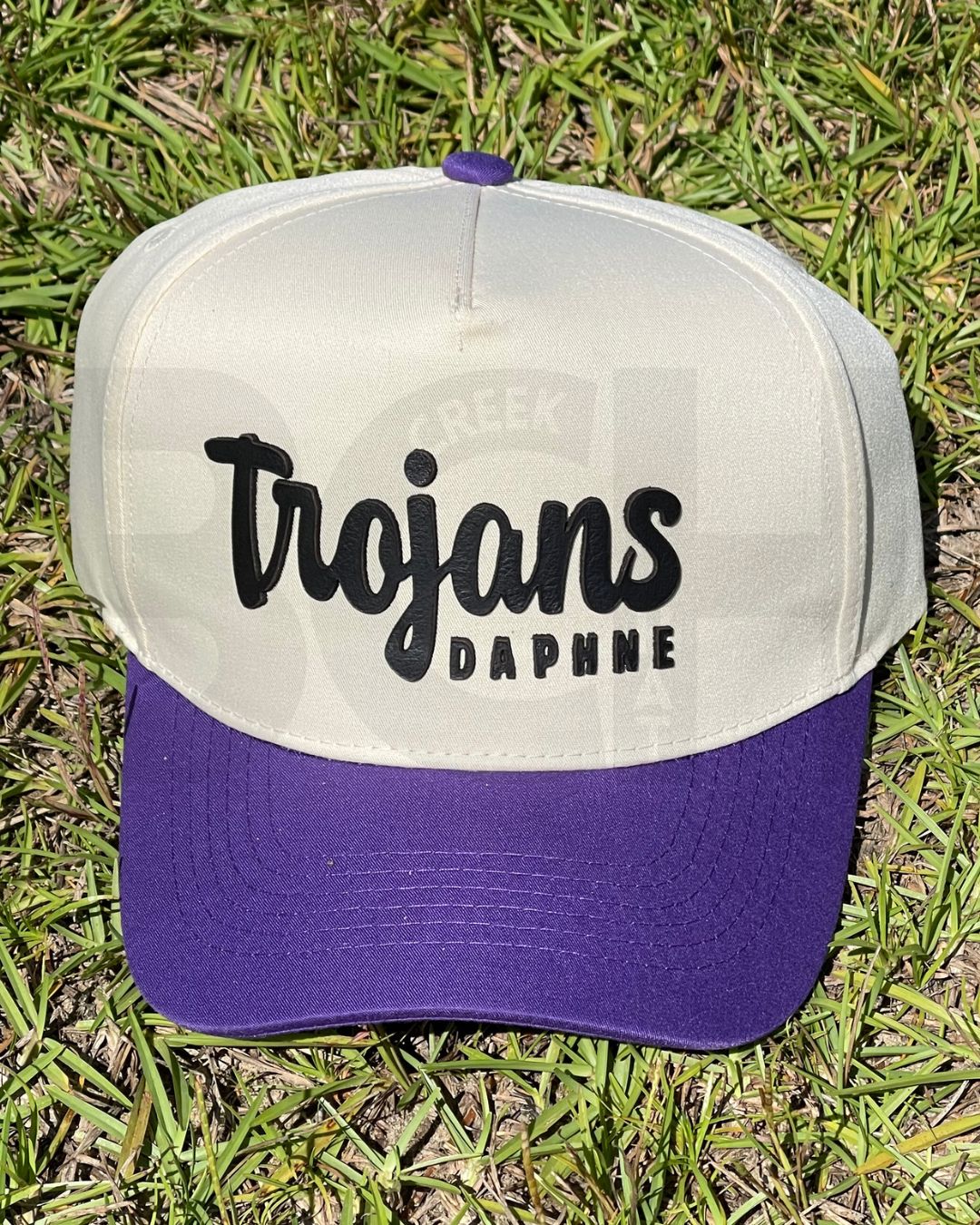 School Spirit Collection Leather Patch Hat - Daphne Trojans