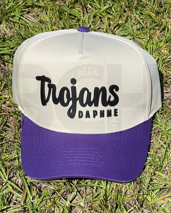 School Spirit Collection Leather Patch Hat - Daphne Trojans