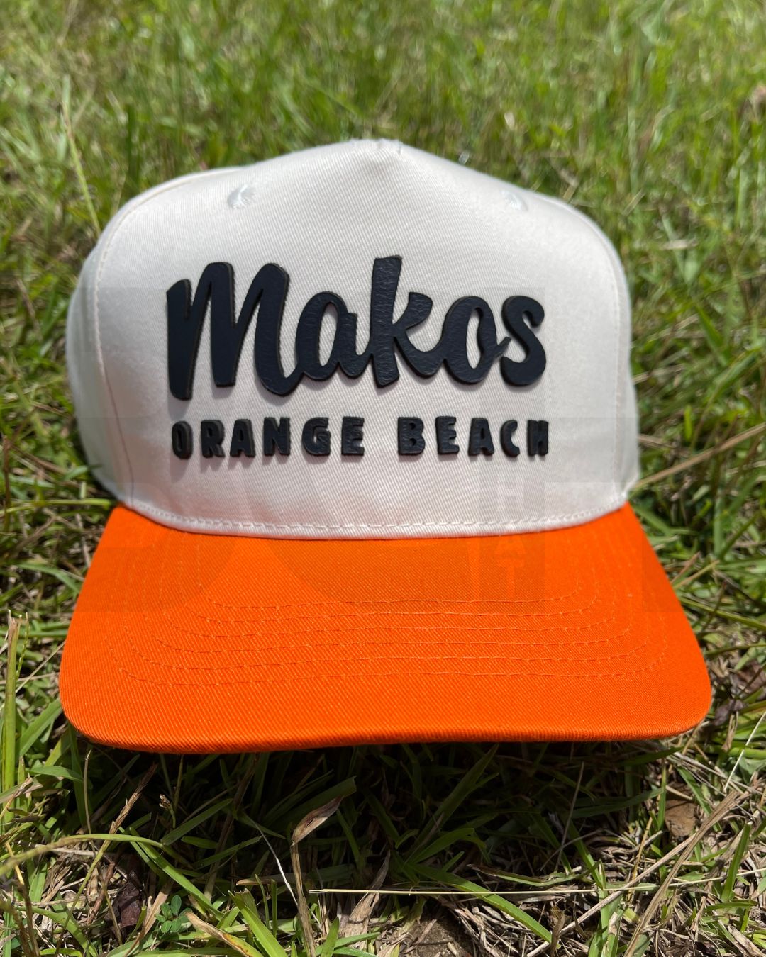 School Spirit Collection Leather Patch Hat - Orange Beach Makos
