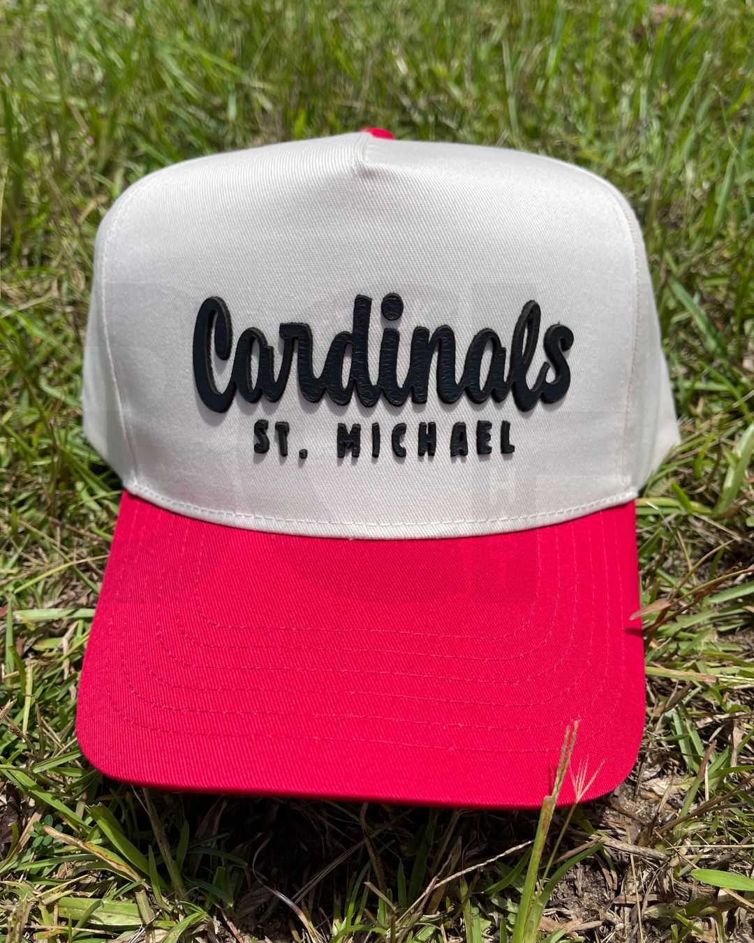 School Spirit Collection Leather Patch Hat - St. Michael Cardinals