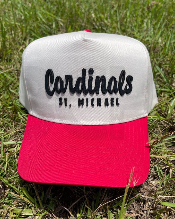 School Spirit Collection Leather Patch Hat - St. Michael Cardinals